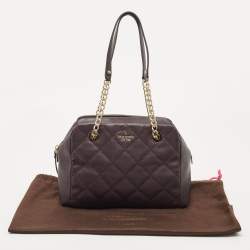 Pre Owned Kate Spade Plum Quilted Leather Emerson Place Dewey Shoulder Bag