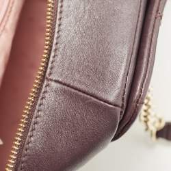 Pre Owned Kate Spade Plum Quilted Leather Emerson Place Dewey Shoulder Bag