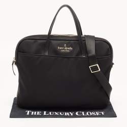 Pre Owned Kate Spade Black Nylon The Little Better Sam Laptop Bag