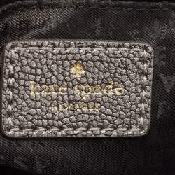 Pre Owned Kate Spade Grey Glitter and Leather Small Dome Satchel