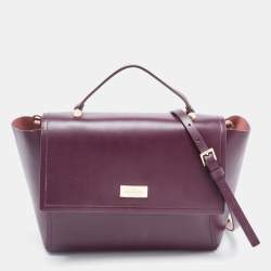 Pre Owned Kate Spade Purple Leather Large Arbour Hill Charline Top Handle Bag