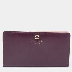 Kate Spade Purple Leather Zip Compact Wallet