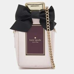 Pre Owned Kate Spade Pink Leather On Pointe Perfume Bottle Crossbody Bag