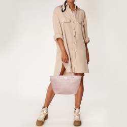 Pre Owned Kate Spade Pink Perforated Leather Cedar Street Harmony Tote