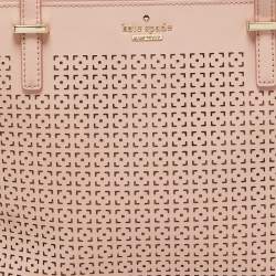 Pre Owned Kate Spade Pink Perforated Leather Cedar Street Harmony Tote