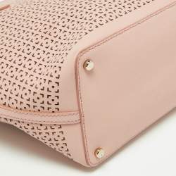 Pre Owned Kate Spade Pink Perforated Leather Cedar Street Harmony Tote
