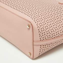 Pre Owned Kate Spade Pink Perforated Leather Cedar Street Harmony Tote