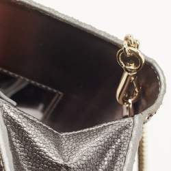 Kate Spade Silver/Grey Coarse Glitter And Leather Wallet On Chain