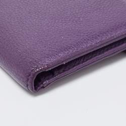 Pre Owned Kate Spade Purple Leather New York Staci Bifold Wallet