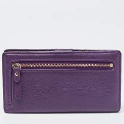 Pre Owned Kate Spade Purple Leather New York Staci Bifold Wallet