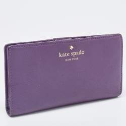 Pre Owned Kate Spade Purple Leather New York Staci Bifold Wallet