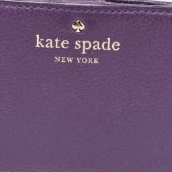 Pre Owned Kate Spade Purple Leather New York Staci Bifold Wallet