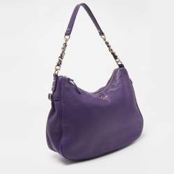 Pre Owned Kate Spade Purple Pebbled Leather Finley Hobo