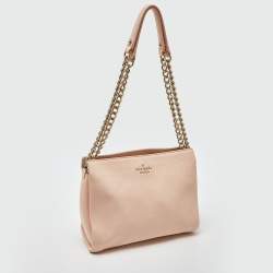 Pre Owned Kate Spade Peach Leather Chain Shoulder Bag