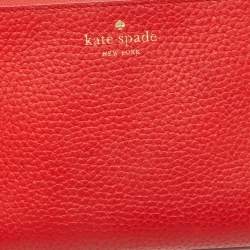 Kate Spade Red Leather Double Zip Clutch