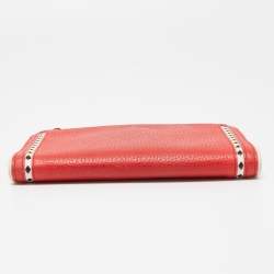 Kate Spade Red Leather Double Zip Clutch