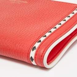 Kate Spade Red Leather Double Zip Clutch