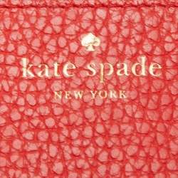 Kate Spade Red Leather Double Zip Clutch