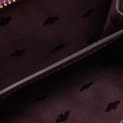 Pre Owned Kate Spade Purple Leather Zip Compact Wallet