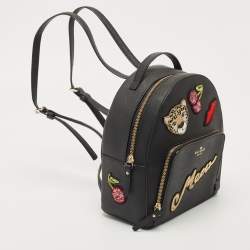 Pre Owned Kate Spade Black Leather New York Meow Sammi Backpack