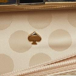 Pre Owned Kate Spade Beige Patent Leather Frame Clutch