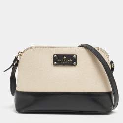 Kate Spade Light Pink/Black Leather Bay Street Hanna Crossbody Bag