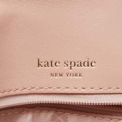 Pre Owned Kate Spade Flapper Pink Leather Medium Convertible Amelia Chain Shoulder Bag