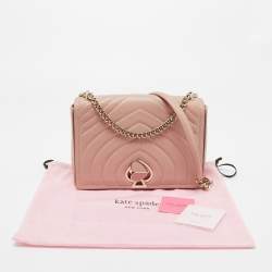 Pre Owned Kate Spade Flapper Pink Leather Medium Convertible Amelia Chain Shoulder Bag