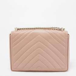 Pre Owned Kate Spade Flapper Pink Leather Medium Convertible Amelia Chain Shoulder Bag