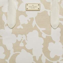 Kate Spade Off White/Beige Canvas And Leather Duncan Satchel