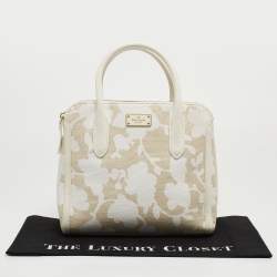 Kate Spade Off White/Beige Canvas And Leather Duncan Satchel