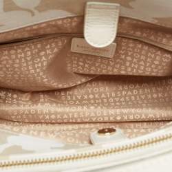 Kate Spade Off White/Beige Canvas And Leather Duncan Satchel