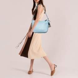 Pre Owned Kate Spade Blue Leather Zip Shoulder Bag