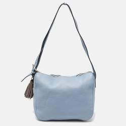 Pre Owned Kate Spade Blue Leather Zip Shoulder Bag