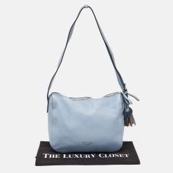 Pre Owned Kate Spade Blue Leather Zip Shoulder Bag