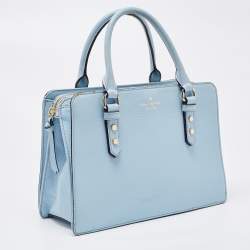 Kate Spade Light Blue Leather Mulberry Street Leighann Tote