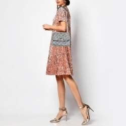 Pre Owned Kate Spade Black Tweed Natalia Flap Shoulder Bag