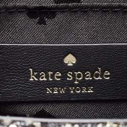 Pre Owned Kate Spade Black Tweed Natalia Flap Shoulder Bag
