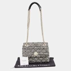 Pre Owned Kate Spade Black Tweed Natalia Flap Shoulder Bag