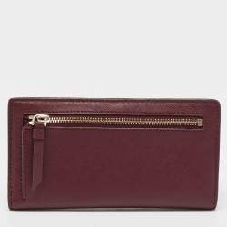Kate Spade Burgundy Saffiano Leather Leila Continental Wallet