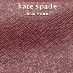 Pre Owned Kate Spade Burgundy Saffiano Leather Leila Continental Wallet