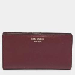 Kate Spade Burgundy Saffiano Leather Leila Continental Wallet