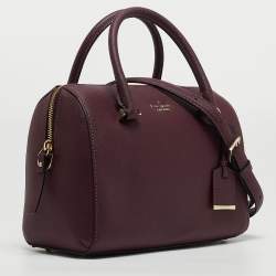 Kate Spade Burgundy Saffiano Leather Cameron Street Lane Satchel