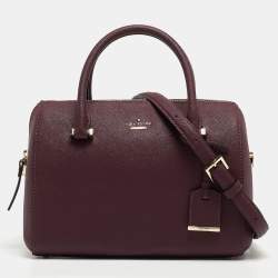 Kate Spade Burgundy Saffiano Leather Cameron Street Lane Satchel