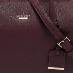 Kate Spade Burgundy Saffiano Leather Cameron Street Lane Satchel