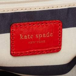 Pre Owned Kate Spade Red Croc Embossed Leather Tote