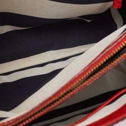 Pre Owned Kate Spade Red Croc Embossed Leather Tote