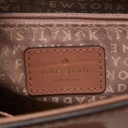 Pre Owned Kate Spade Light Pink Croc Embossed Patent Leather Knightsbridge Doris Top Handle Bag