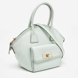 Pre Owned Kate Spade Mint Green Scalloped Leather Satchel