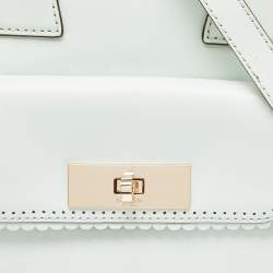 Pre Owned Kate Spade Mint Green Scalloped Leather Satchel